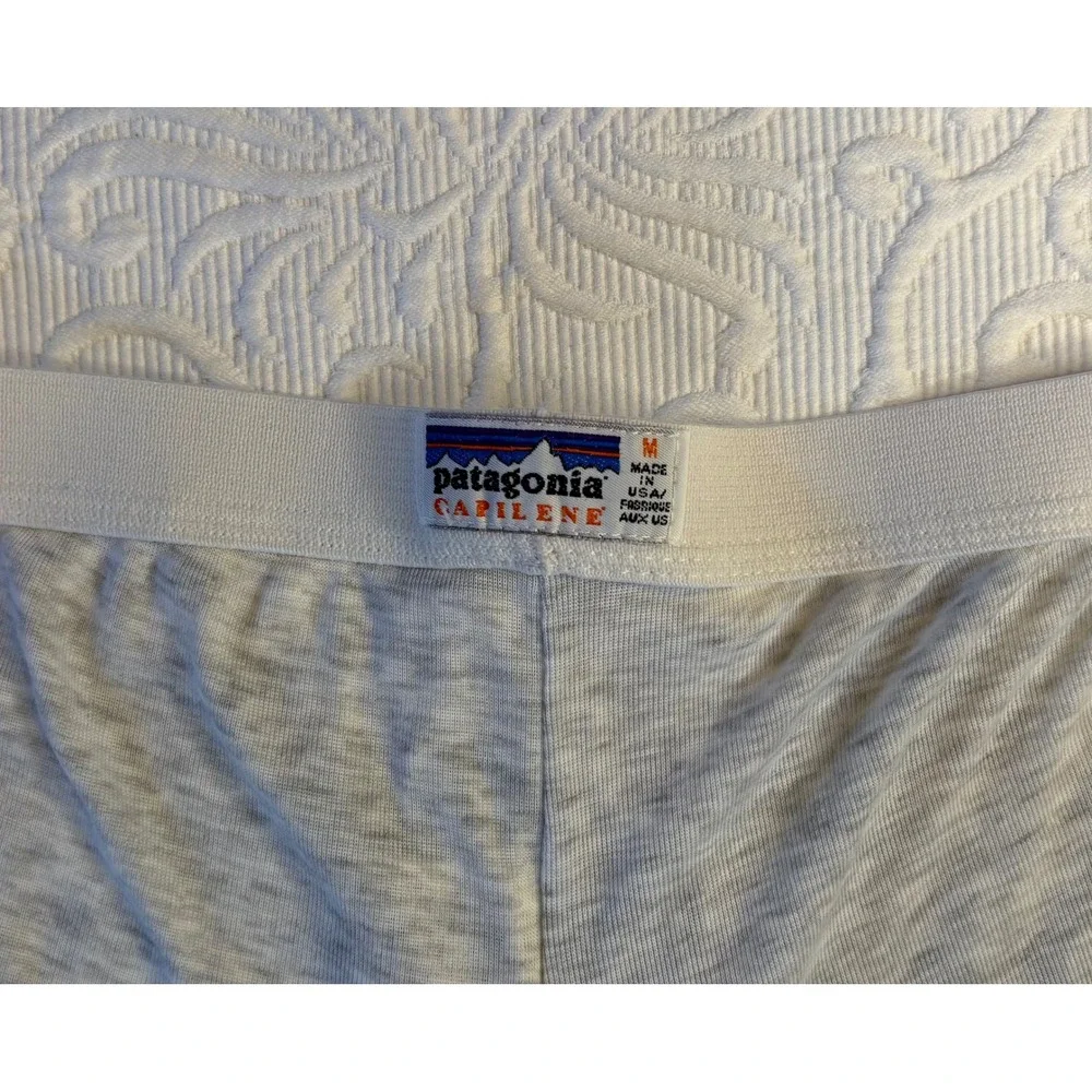 Patagonia Capilene Mens Medium Gray Thermal Base Layer Pants Made in USA Vintage